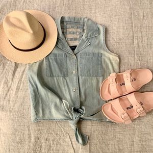 MinkPink chambray button down shirt